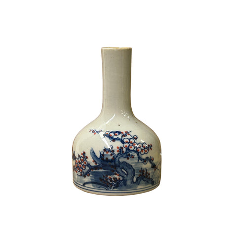 Vintage blue and white blossom vase