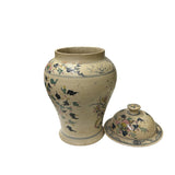 Vintage Historic Treasure Flower Theme Beige Base Ceramic Pot Vase JK202S