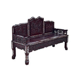 Vintage Chinese Oriental Rosewood Mother of Pearl Long Bench Chaise ws4669S