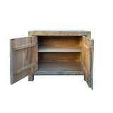 Distressed Tan White 2 Doors Credenza Sideboard Console Table Cabinet ws4494S