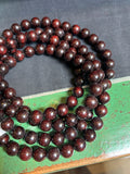 Long Oriental Brown Wood Beads Hand Rosary Praying Chain ws3818S
