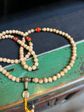 Long Oriental Light Cream Color Seed Beads Hand Rosary Praying Chain ws3829S