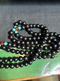 Long Oriental Dark Brown Rosewood Beads Hand Rosary Praying Chain ws3830S