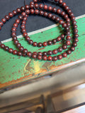 Long Oriental Brown Wood Beads Hand Rosary Praying Chain ws3834S