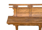Vintage Rustic Raw Wood Long Sitting Bench with Back GB610S