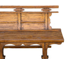 Vintage Rustic Raw Wood Long Sitting Bench with Back GB610S