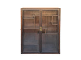 Vintage Dark Brown Oriental Treasure Glass Doors Display Curio Stack Cabinet GB611BS