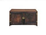 Vintage Dark Brown Oriental Treasure Glass Doors Display Curio Stack Cabinet GB611BS