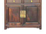 Vintage Brown Wood Patina Deep Wide Side End Table Nightstand Cabinet GB622AS