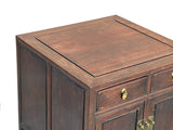 Vintage Brown Wood Patina Deep Wide Side End Table Nightstand Cabinet GB622BS