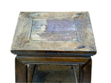 Vintage Patina Square Slim Wood Pedestal Display Stand Side Table GB619AS