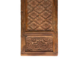 Vintage Restored Relief Floral Motif Rectangular Wood Wall Panel GB628S A