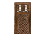 Vintage Restored Relief Floral Motif Rectangular Wood Wall Panel GB628S A