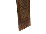 Vintage Restored Relief Floral Motif Rectangular Wood Wall Panel GB628S A