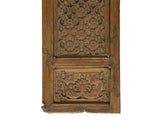 Vintage Restored Relief Floral Motif Rectangular Wood Wall Panel GB627S B