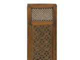 Vintage Restored Relief Floral Motif Rectangular Wood Wall Panel GB627S B