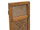 Vintage Restored Relief Floral Motif Rectangular Wood Wall Panel GB627S B