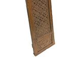 Vintage Restored Relief Floral Motif Rectangular Wood Wall Panel GB627S B