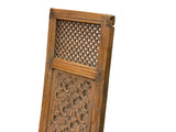 Vintage Restored Relief Floral Motif Rectangular Wood Wall Panel GB627S B