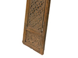 Vintage Restored Relief Floral Motif Rectangular Wood Wall Panel GB627S B