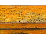 Distressed Yellowish Floral Graphic Mid Size Credenza Sideboard Cabinet GB682S