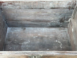 Vintage Weathered Patina Treasure Chest Shape Wood Trunk Box ws4534S