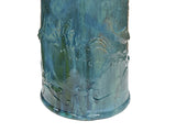 Vintage Distressed Marks Turquoise Green Lotus Fishes Ceramic Holder GB651S