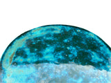 Green Teal Turquoise Swirl Cloud Pattern Round Ceramic Stool Table ws4577S