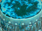 Green Teal Turquoise Swirl Cloud Pattern Round Ceramic Stool Table ws4578S