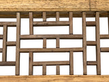Oriental Ming Style Lattice Panel Inset Light Tan Brown Wood Bench Table ws4587S