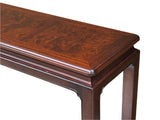 Chinese Chinoiserie Brown Finished Grass Cloth Altar Foyer Side Console Table ws4588S