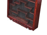 Chinese Brown Rectangular Glass Door Wall Mount Curio Display Chest ws4589S