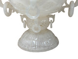 Chinese White Stone Carved Oriental Dragon Incense Burner Holder Display ws3757S