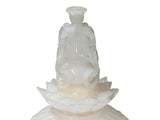 Chinese White Stone Carved Oriental Dragon Incense Burner Holder Display ws3757S