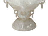 Chinese White Stone Carved Oriental Dragon Incense Burner Holder Display ws3757S