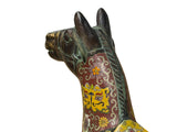 Vintage Oriental Chinese Reddish Maroon Cloisonne Metal Horse Figure ws4936S A