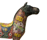 Vintage Oriental Chinese Reddish Maroon Cloisonne Metal Horse Figure ws4935S