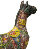 Vintage Oriental Chinese Reddish Maroon Cloisonne Metal Horse Figure ws4935S