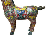 Vintage Oriental Chinese Reddish Maroon Cloisonne Metal Horse Figure ws4935S