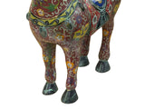 Vintage Oriental Chinese Reddish Maroon Cloisonne Metal Horse Figure ws4935S