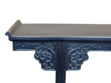 Vintage Rosewood Dark Brown Black Stain Dragon Relief Carving Altar Table ws4960S