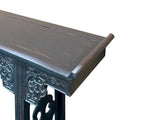 Vintage Rosewood Dark Brown Black Stain Dragon Relief Carving Altar Table ws4960S