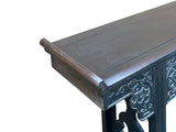 Vintage Rosewood Dark Brown Black Stain Dragon Relief Carving Altar Table ws4960S