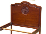 Chinese Oriental Simple Brown Solid Wood Full Size Single Bed Frame ws4622S