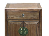 Oriental Simple Natural Wood Brown Drawer End Table Nightstand ws4981S