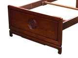 Chinese Oriental Simple Brown Solid Wood Full Size Single Bed Frame ws4622S