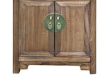 Oriental Simple Natural Wood Brown Drawer End Table Nightstand ws4981S