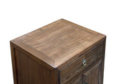 Oriental Simple Natural Wood Brown Drawer End Table Nightstand ws4981S