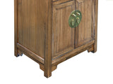 Oriental Simple Natural Wood Brown Drawer End Table Nightstand ws4981S