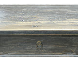 Distressed Rough Grain Fade Black Rectangular Pedestal Foyer Side Table ws4598S